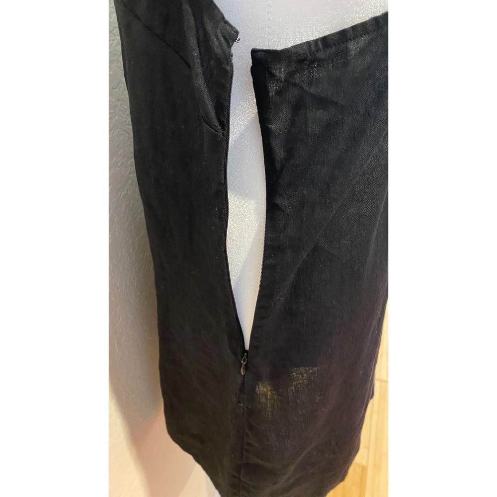 Madewell Black Linen Short Dress Sz 8 Cross Back Beach Swim Cover Minimalist NWT - Picture 5 of 9